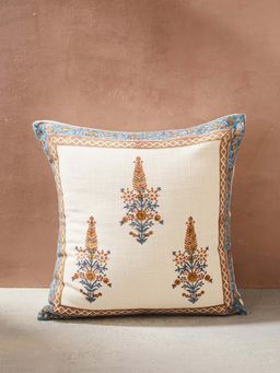 Fabindia - Nafisa Hand Block Printed Cotton Cushion Cover (16x16 Inches)