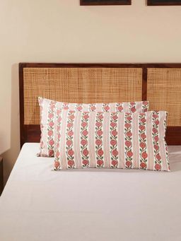 Fabindia - Red Aksh Printed Cotton Pillow Covers (Pack of 2)