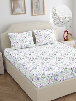 Dreamscape - 100% Cotton King Bedsheet With 2 Pillow Covers