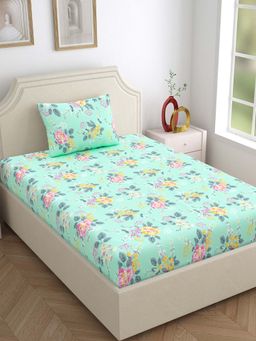 Home Ecstasy - 100% Cotton Single Bedsheet With 1 Pillow Cover