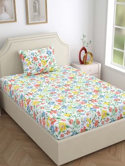 Home Ecstasy - 100% Cotton Single Bedsheet With 1 Pillow Cover