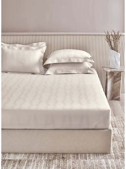 SANSAAR A D'DECOR BRAND LIVE CONSCIOUSLY - Bright White King Bedsheet with 2 Pillow Covers