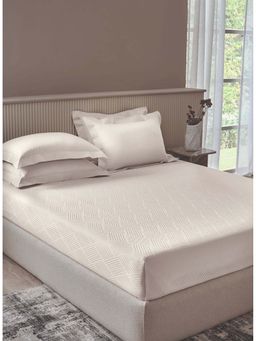 SANSAAR A D'DECOR BRAND LIVE CONSCIOUSLY - Bright White King Bedsheet with 2 Pillow Covers