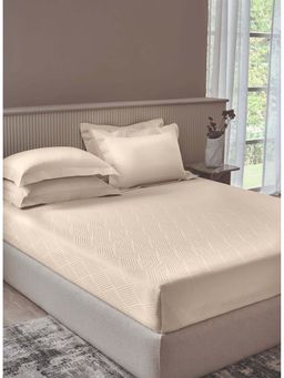 SANSAAR A D'DECOR BRAND LIVE CONSCIOUSLY - Jqd058-Nexus-Buttermilk King Bedsheet with 2 Pillow Covers