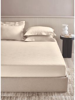 SANSAAR A D'DECOR BRAND LIVE CONSCIOUSLY - Jqd066-Ravel-Buttermilk King Bedsheet with 2 Pillow Covers
