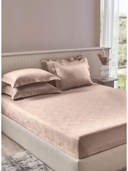 SANSAAR A D'DECOR BRAND LIVE CONSCIOUSLY - Jqd087-Reed-Pink Tint King Bedsheet with 2 Pillow Covers