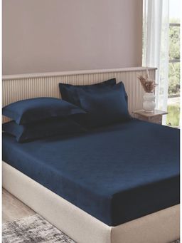 SANSAAR A D'DECOR BRAND LIVE CONSCIOUSLY - Blue Opal King Bedsheet with 2 Pillow Covers