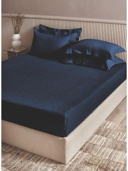 SANSAAR A D'DECOR BRAND LIVE CONSCIOUSLY - Blue Opal King Bedsheet with 2 Pillow Covers