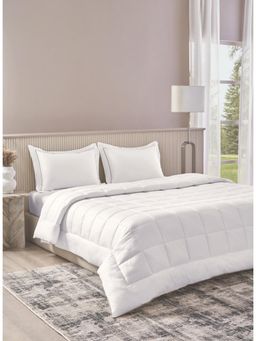 SANSAAR A D'DECOR BRAND LIVE CONSCIOUSLY - Bright White King Bedsheet with 2 Pillow Covers