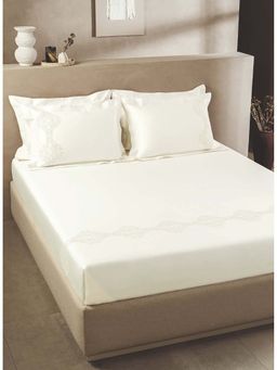 SANSAAR A D'DECOR BRAND LIVE CONSCIOUSLY - Starwhite King Bedsheet With 2 Pillow Covers