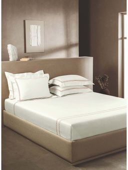 SANSAAR A D'DECOR BRAND LIVE CONSCIOUSLY - Star White Primrose King Bedsheet With 2 Pillow Covers