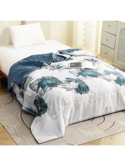 Story@Home - 240 Gsm Printed Single Comforter For Mild Winter (White & Grey)