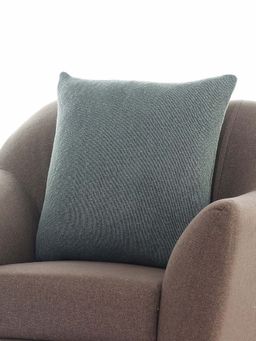 PLUCHI - Marina Cotton Knitted Decorative Cadet Grey Color Cushion Cover (22x22 Inches)