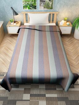 Athom Living - Chaddar Summer Stripes Cotton Single Bedsheet (145X224 Cm)