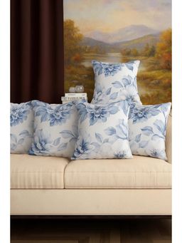 BAJO'S - Cushion Cover Floral Blue Set of 5 (16x16 Inches)