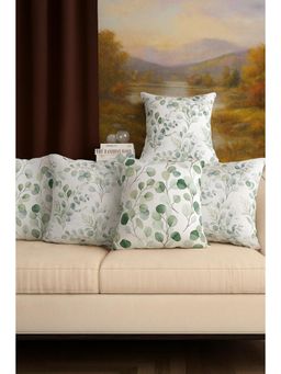BAJO'S - Cushion Cover Floral White Set of 5 (16x16 Inches)