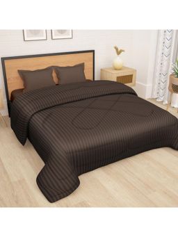 Story@Home - Brown Microfiber 180 Gsm Fusion Reversible Double Comforter (Brown)
