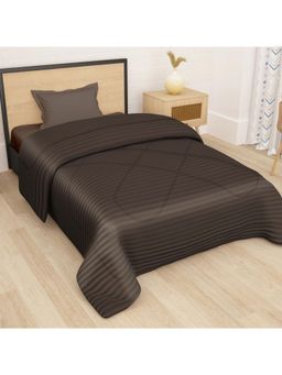 Story@Home - Brown Microfiber 180 Gsm Fusion Reversible Single Comforter (Brown)