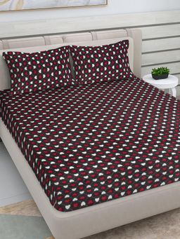 FABINALIV - Multicolor Abstract Woollen King Size Double Bedsheet With 2 Pillow Covers