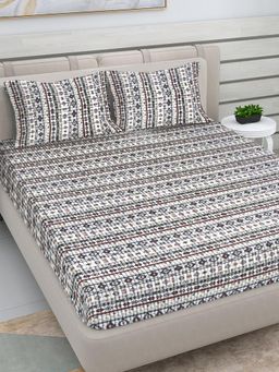 FABINALIV - Multicolor Ethnic Woollen King Size Double Bedsheet With 2 Pillow Covers