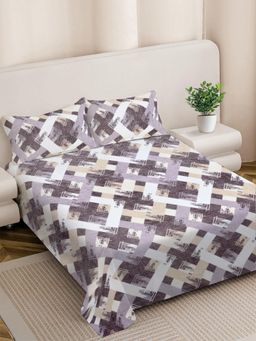 FABINALIV - Multicolor Geometric Woollen King Size Double Bedsheet With 2 Pillow Covers