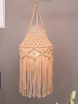Homesake - Macramé Lamp Hanging Pendant Light Inverted Weaving