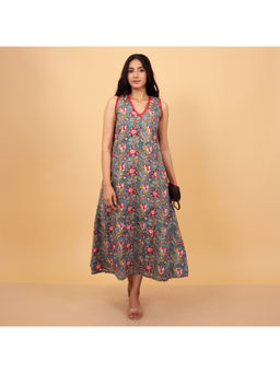 HANDME - Elegant Cotton Floral Print Dress
