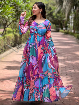 Vastranand - Lust Multi Abstract Print Dress