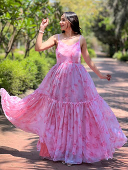 Vastranand - Blush Pink Batik Printed Dress