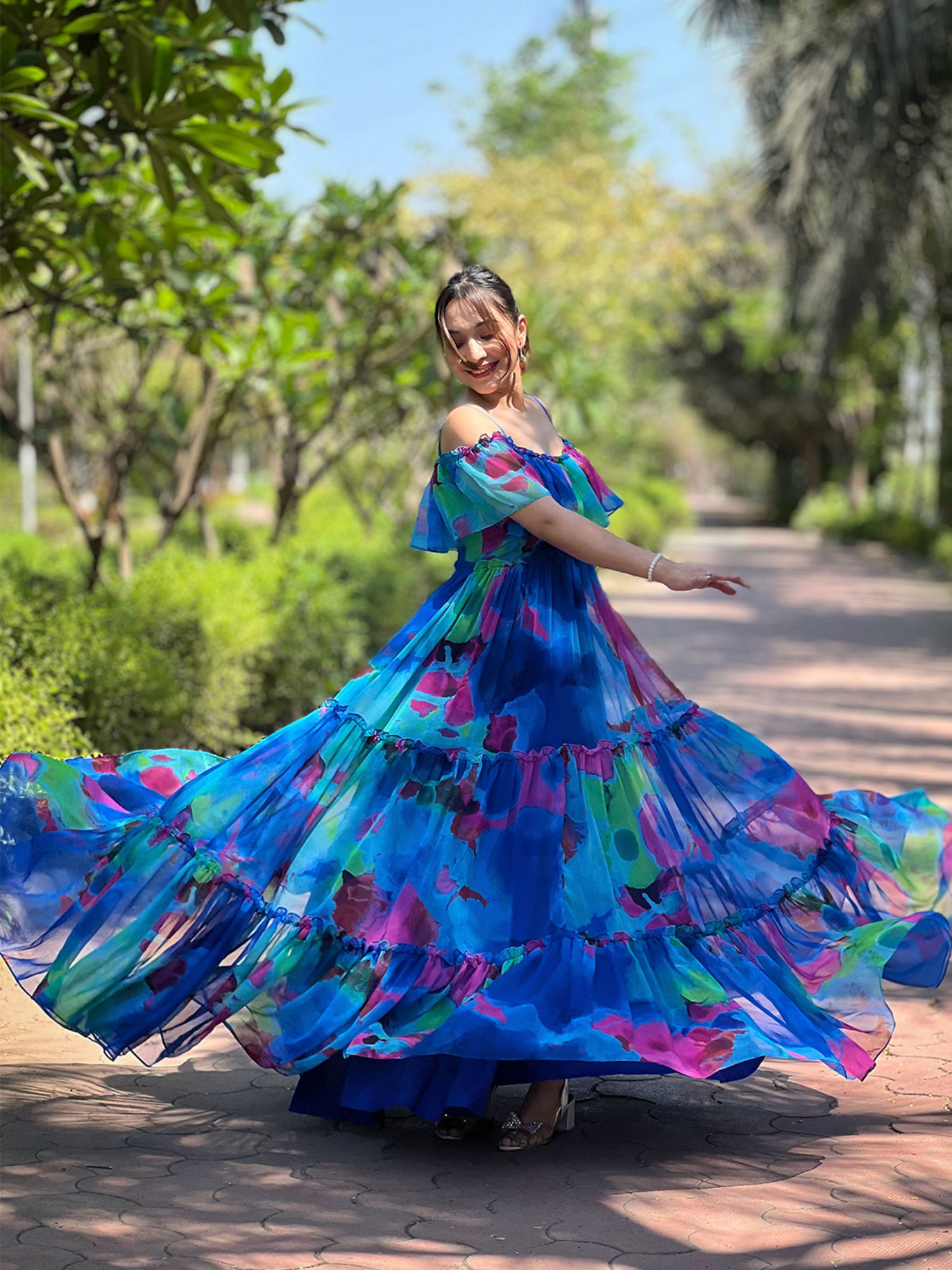 ANDRÉSD glossy multi ruffle dress Buy Stylish Ruffled Maxi Dresses