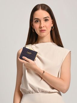 Lavie Luxe - Womens Mono Frame25 Navy Blue Wallet (S)