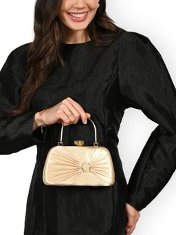 Lavie - Womens Gold Wink Framed Clutch with Detachable Strap (S)