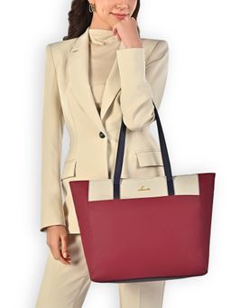 Lavie - Womens Red Eliana Colorblock Tote Bag (L)