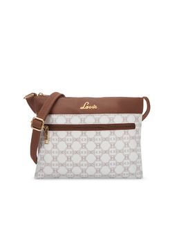 Lavie - Womens White Mono Lucille Top Zip Sling Bag (M)