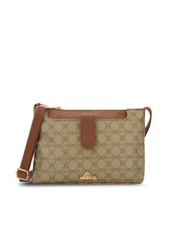 Lavie - Womens Beige Mono Keiko 2C Top Zip Sling Bag (L)