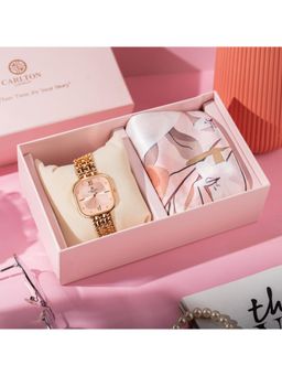 Carlton London - Women Gift Set Watch + Scarf -CLPLG101 (M)