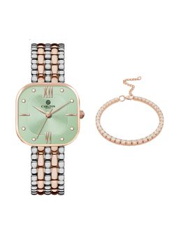 Carlton London - Women Gift Set - Chelsea Watch +Tennis Bracelet - CLPLG107 (M)