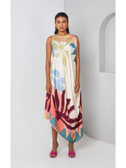 Vedika M - Multi-Colour Floral Printed Sleeveless Drape
