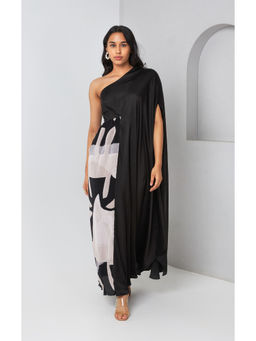 Vedika M - Black One Shoulder Long Dress