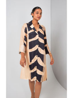 Vedika M - Black Print Shirt Dress