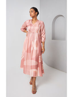 Vedika M - Mauve Printed Long Dress