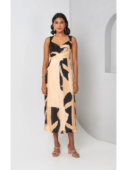 Vedika M - Beige Printed Midi Dress