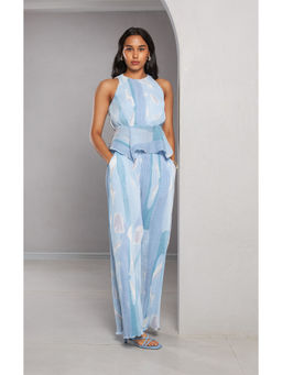 Vedika M - Micro Printed Blue Co-Ord (Set of 2)