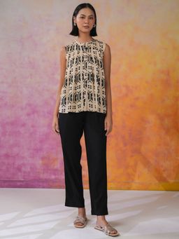 SAY - Black Printed Regular Fit Top and Pant