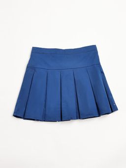 Tommy Hilfiger - Girls Blue Solid Regular-Fit Skirt