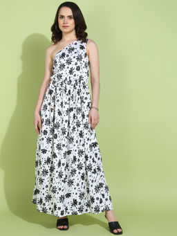 Dodo & Moa - Women White Floral Printed Maxi Dress