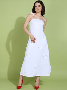 Dodo & Moa - Women White Solid Maxi Dress