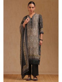 Soch - Womens Green Crepe Ethnic Motifs With Zari