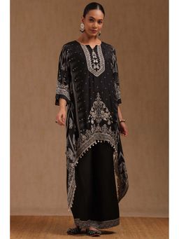 Soch - Womens Black Muslin Ethnic Motifs Co-Ord With Zari