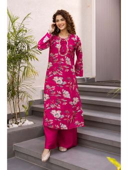 Autumnlane - Kabool Rosy Printed Kurta Pant - Magenta